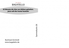 Weihanchstpsotkarte Bagatello Rückseite 2021
