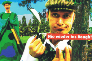 Golf Walkact bringt Spaß für das Eventpublikum.
