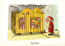 2001 BIG NIKO - Ab in den Container - Weihnachts Grußkarte